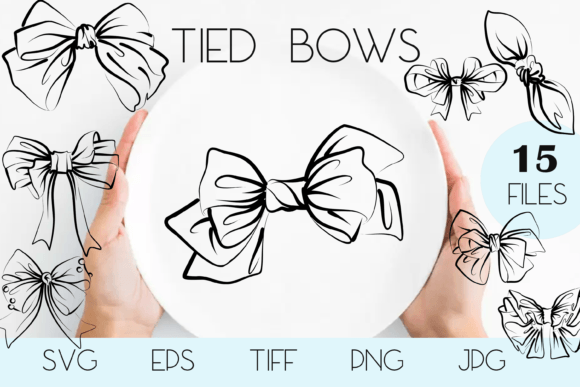 Download Bows Tied Silhouette Vector SVG by Hand - By hand Collection